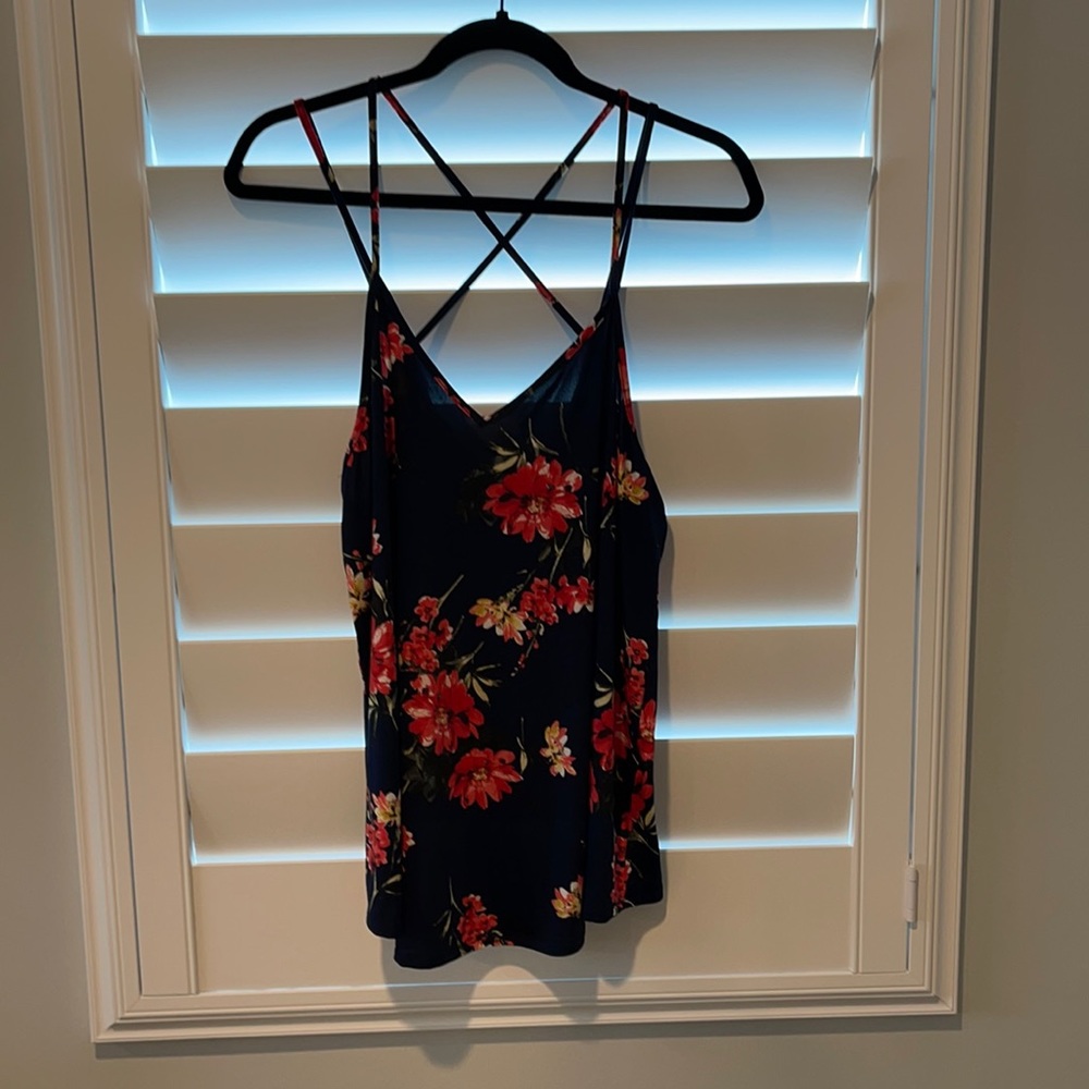 PaperMoon Basima Back Detail Knit Top XL Navy NWT